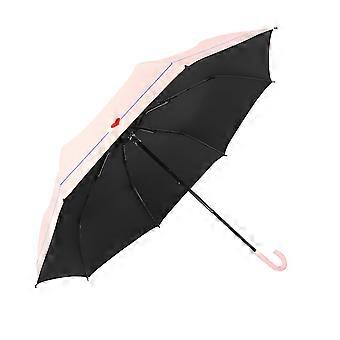 Uv Protection Sun Travel Umbrella Japanese Style U-Shape Handle Pink 32CM Sun Protection For Beach Trip 1Pcs