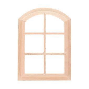Doll House Window Frame Decor for Miniature House 4Pcs Wooden Frame