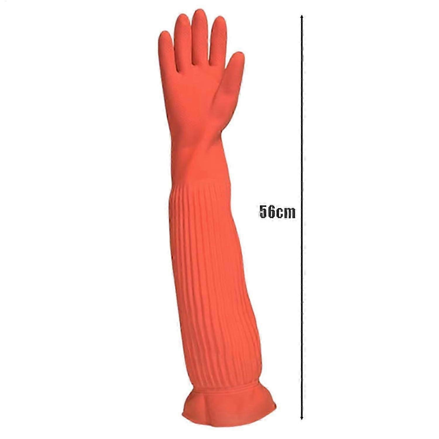 Long Sleeve Waterproof AntiSlip Rubber Gloves
