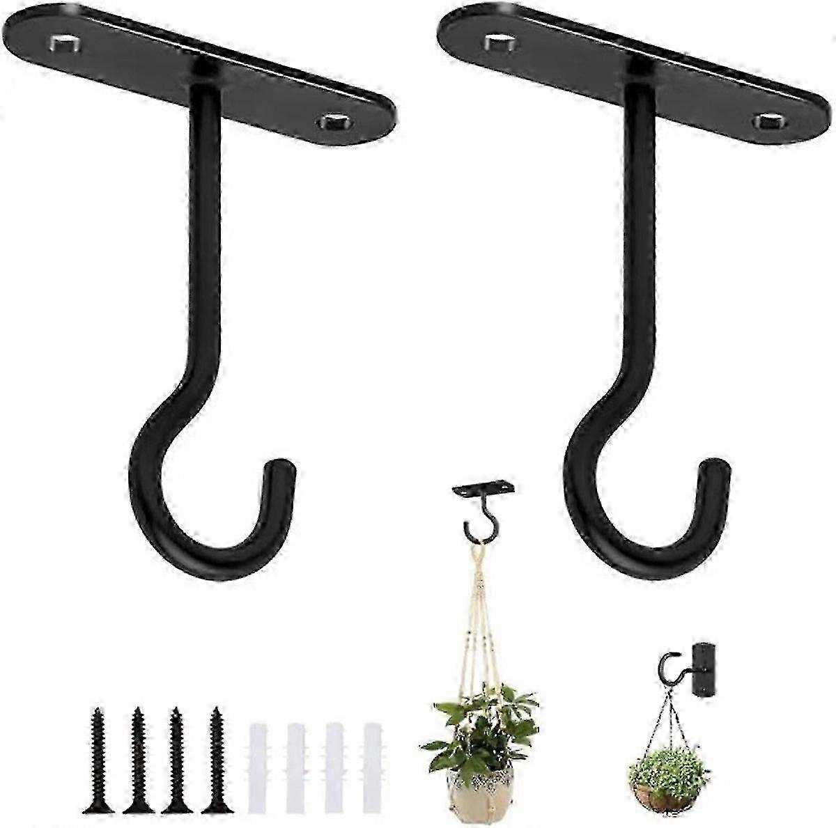 Dual Matte Black Garden Wall Hooks