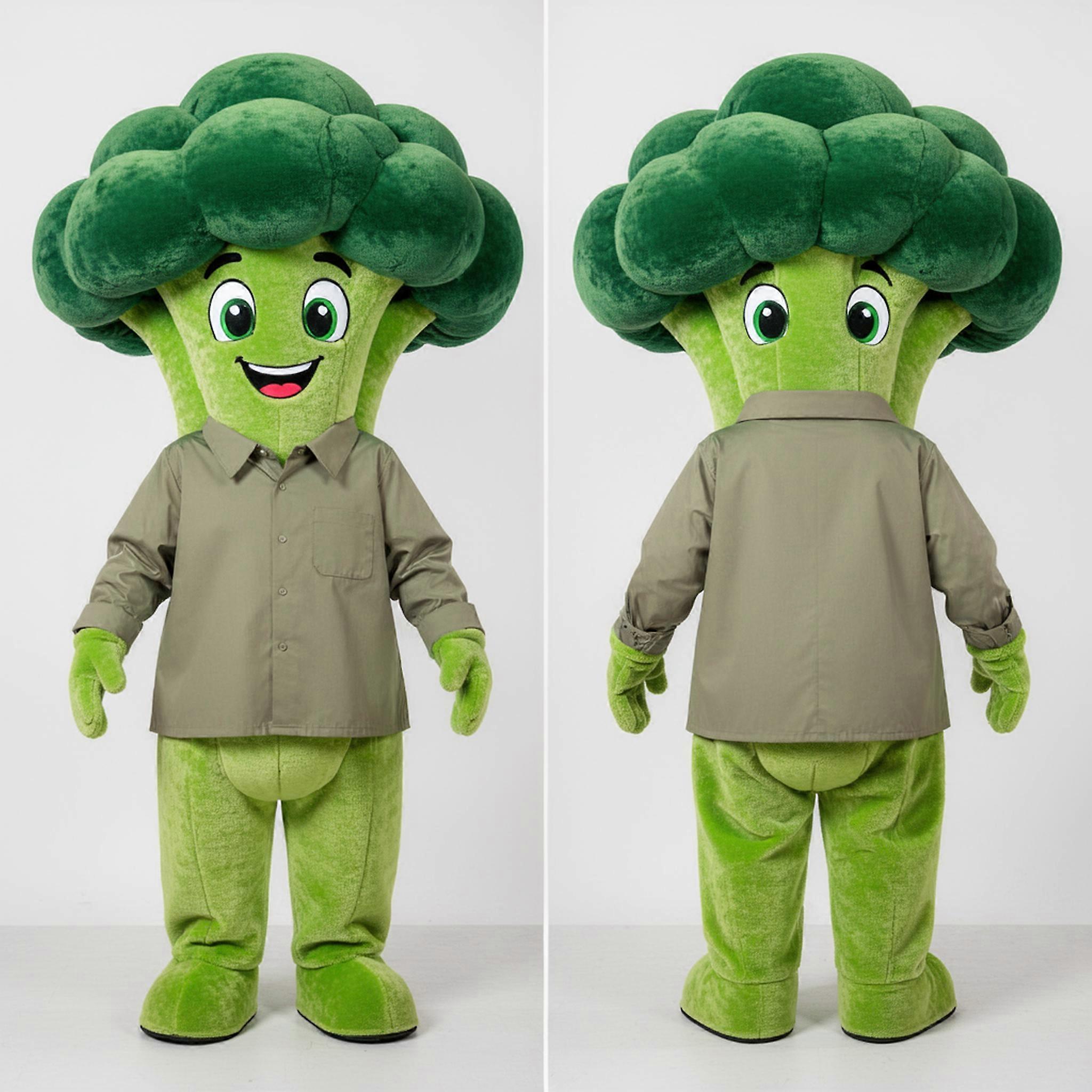 MASTICOT Lime Green Leafy Broccoli Mascot