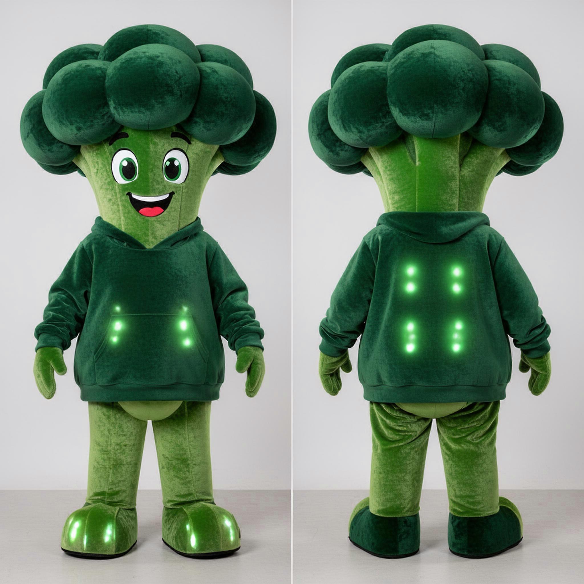 MASTICOT Forest Green Rounded Broccoli Mascot