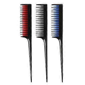 Assorted Color Tip Tail Combs Hairdressing Combs for Home Use 3Pcs