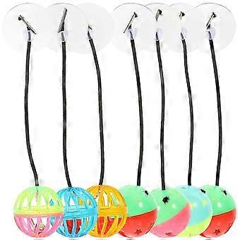 Easy Suction Attachment for Steady Play, 7-Pcs Reptile Lizard Toy Ball & Bell Collection