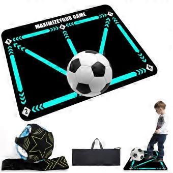 Voetbalmat, voor training, 60 x 90 cm, antislip, met verstelbare heupriem, opbergtas