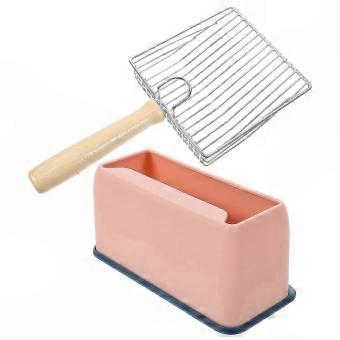 Cat Litter Scoop, Stainless Steel, Pink, 1 Set for Home & Travel