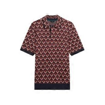 Ted Baker Mens Geometric Jacquard Short-Sleeved Polo Shirt