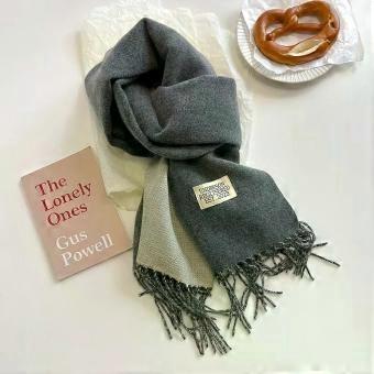 Women's luxury brand cashmere scarf, headscarf with pom-pom, shawl, cashmere scarf, shawl - burgundy [XR]
