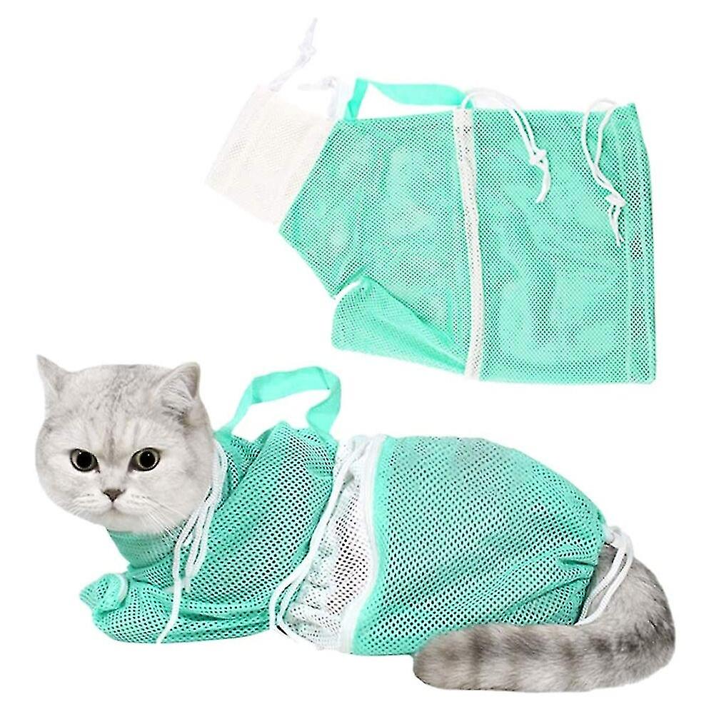 Kedi Duş Mesh Net Çanta Tırnak Kırpma Kulak Temizliği için Yavru Kedi Banyo Çantası