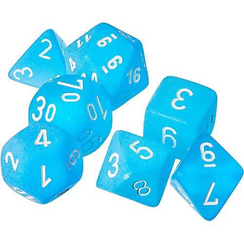 Unique Sharp-Edged D7 Die Set Dice Frosted Polyhedral (7 Dice in Display)