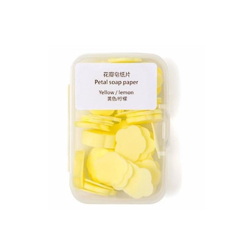100pcs/box wegwerp leuke mini bloem vorm papieren zeep met doos handwas