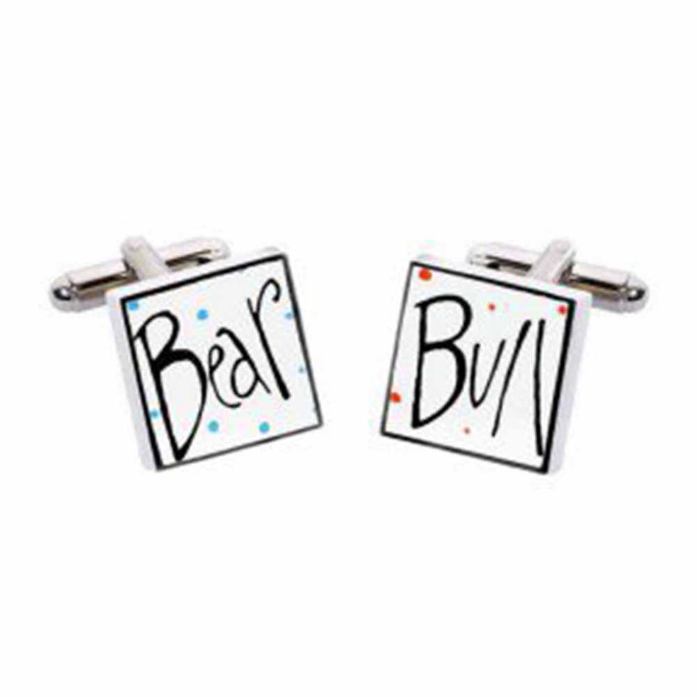 Bull and Bear Cufflinks by Sonia Spencer