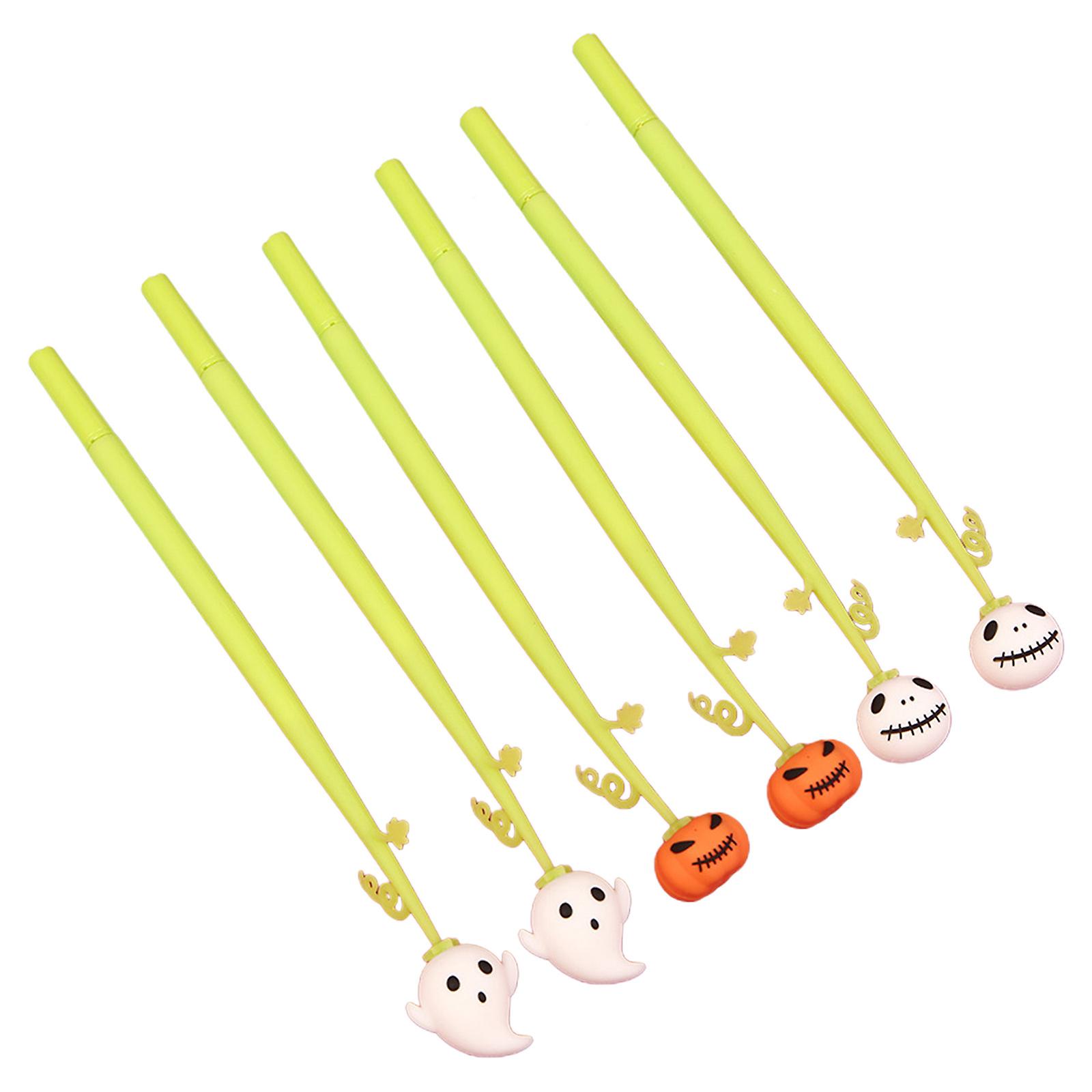 Pumpkin Ghost Gel Ink Pen Halloween Gel Pens Black/Blue Ink for Girls Boys 6X
