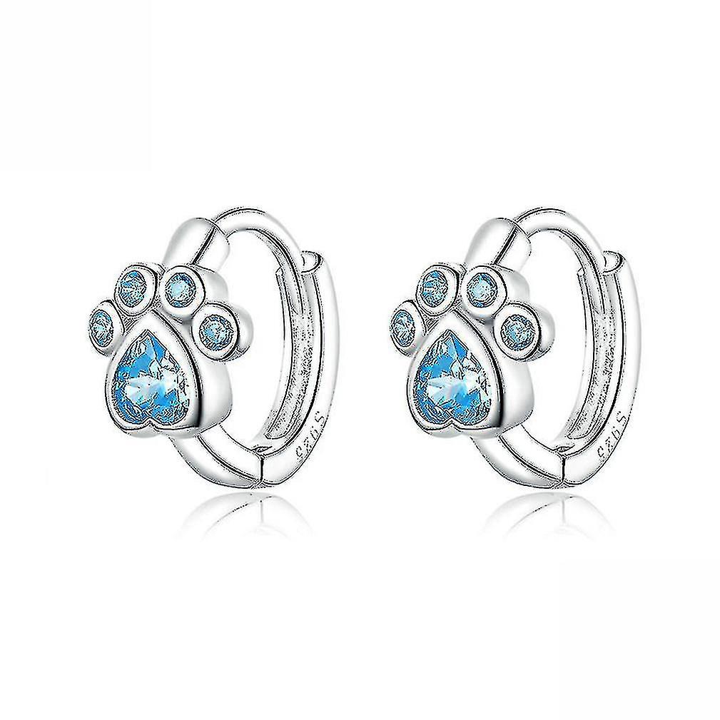 Ear Stubs Cat's Footprints S925 Plated Earrings For