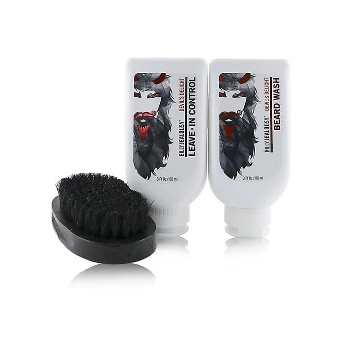 Billy Jealousy Devil's Delight Beard Envy Kit: 1x Beard Wash 88ml + 1x Leave-in Control 88ml + 1x Beard Brush 3pcs