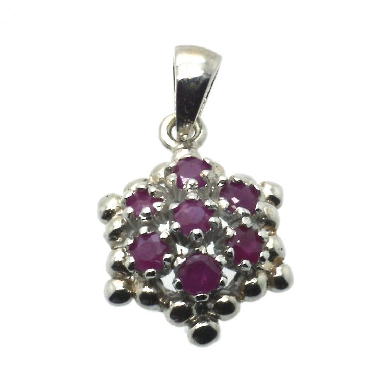 红宝石 & 925 纯银吊坠 awo14