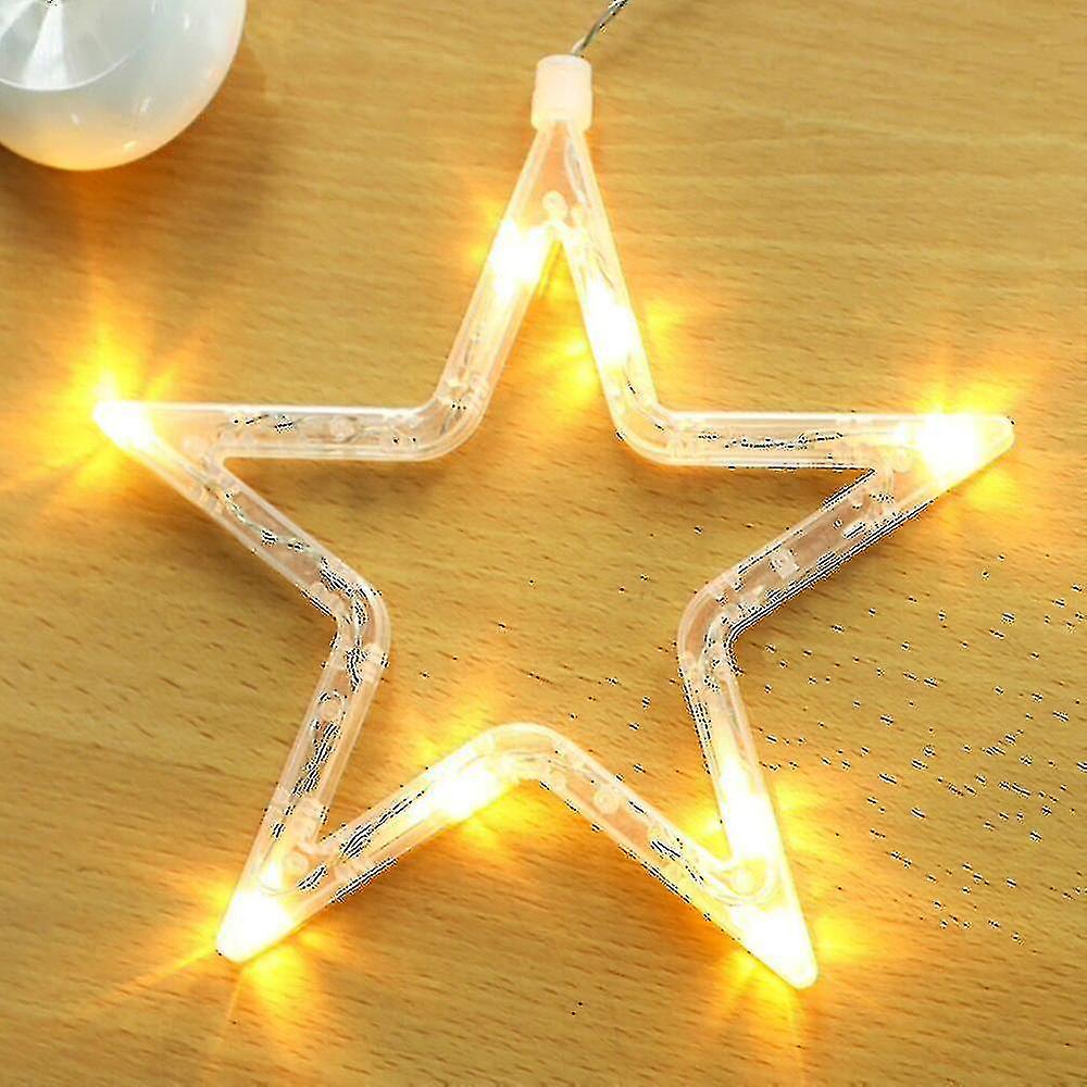 Christmas Suction Cup Lamp Hanging Light Santa Claus Holiday Atmosphere Decor Window Decorated Star