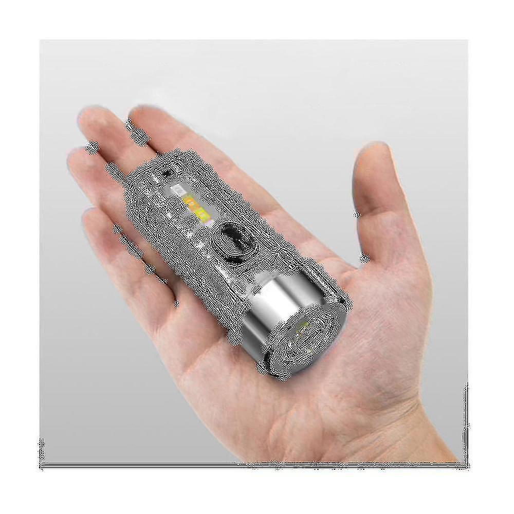 Keychain Light Outdoor Household Mini Luminous Multi-function Red And Blue Flashing Rechargeable Fl