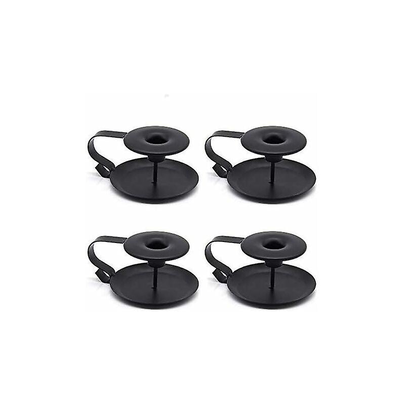 4-piece black cone candlestick