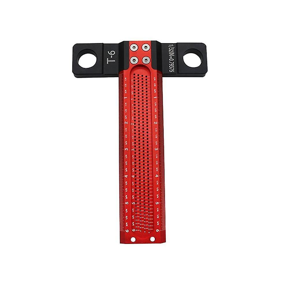 6 Inch Woodworking Scribe T-type Square Hole Scribing Ruler Crossed-out Line Drawing Marking Gauge