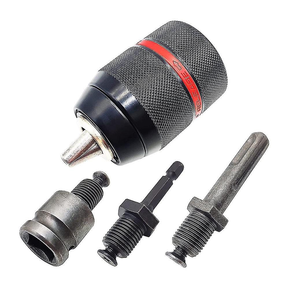 1.5-13mm Keyless Drill Chuck 1/2inch-20unf With Sds-plus 1/4inch Hex 1/2inch Socket Wrench Adapter