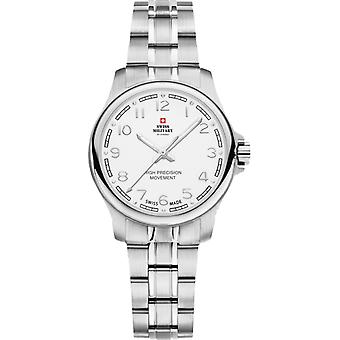 Schweizer Militär runde Armbanduhr mit Metallarmband Herren Analog Quarzuhr mit Edelstahlarmband SM30201.17