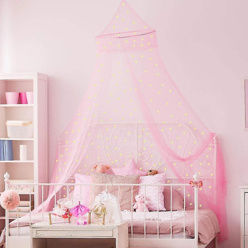 Bed Canopy Mosquito Net With Fluorescent Stars Glow In Dark Hanging Bed Canopy Easy Installation 60*250*1200cm
