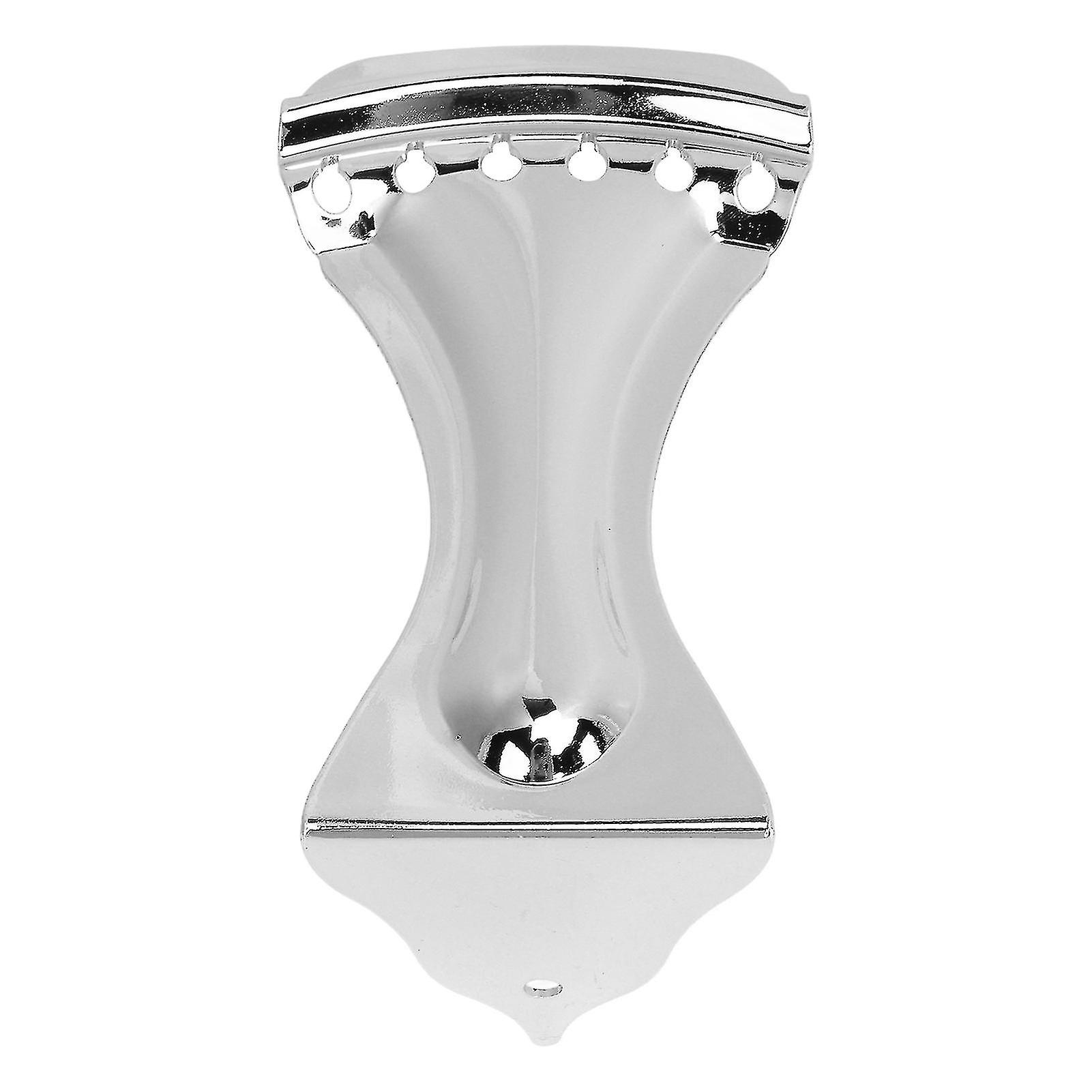 6 String Guitar Tailpiece Alloy Bridge Easy Adjustment Maintenance Accessory Silver