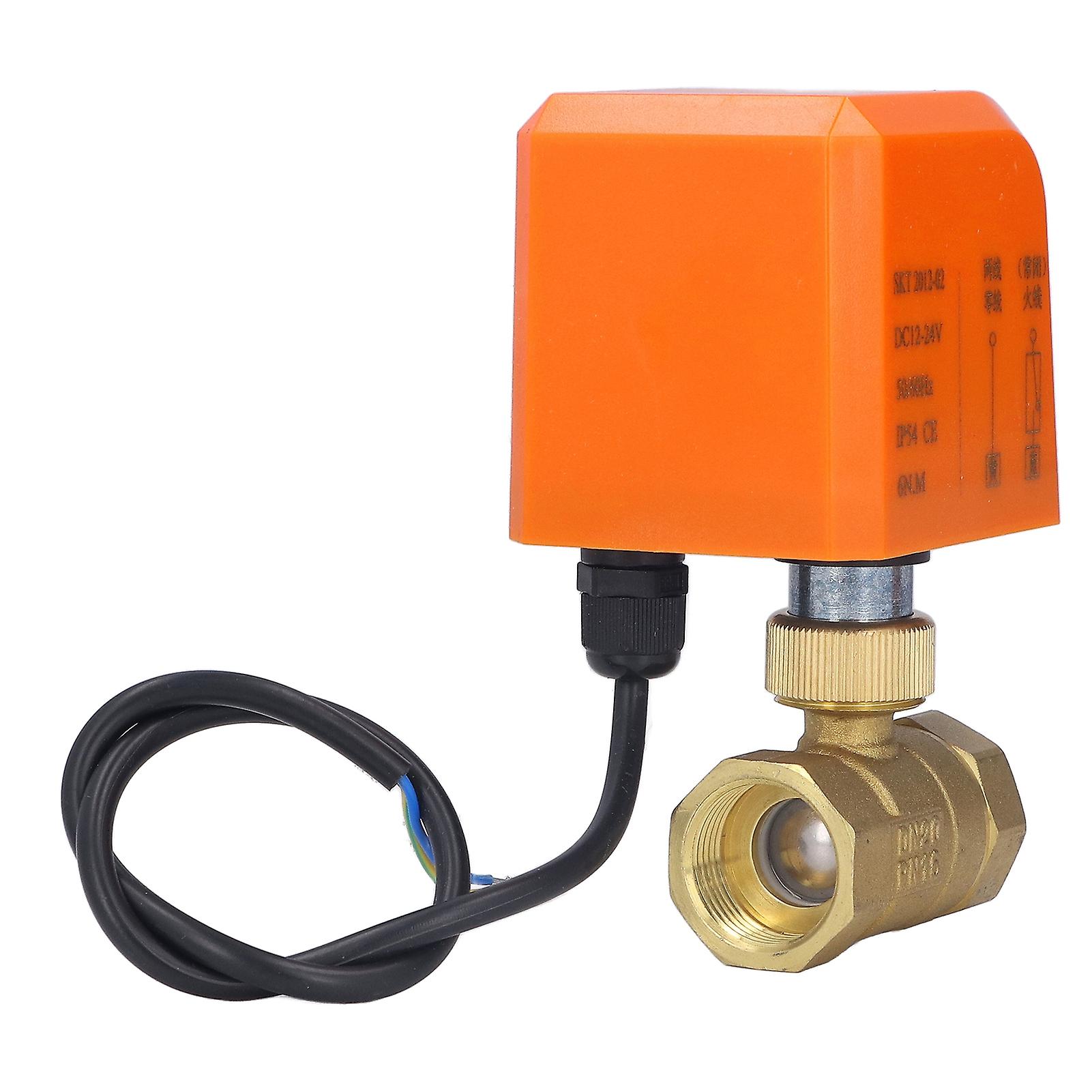Electric Ball Valve, DN20 2-Way 3/4 Inch Electric Ball Valve Normally Closed 2 Wire Universal Ball Valve DC12-24V