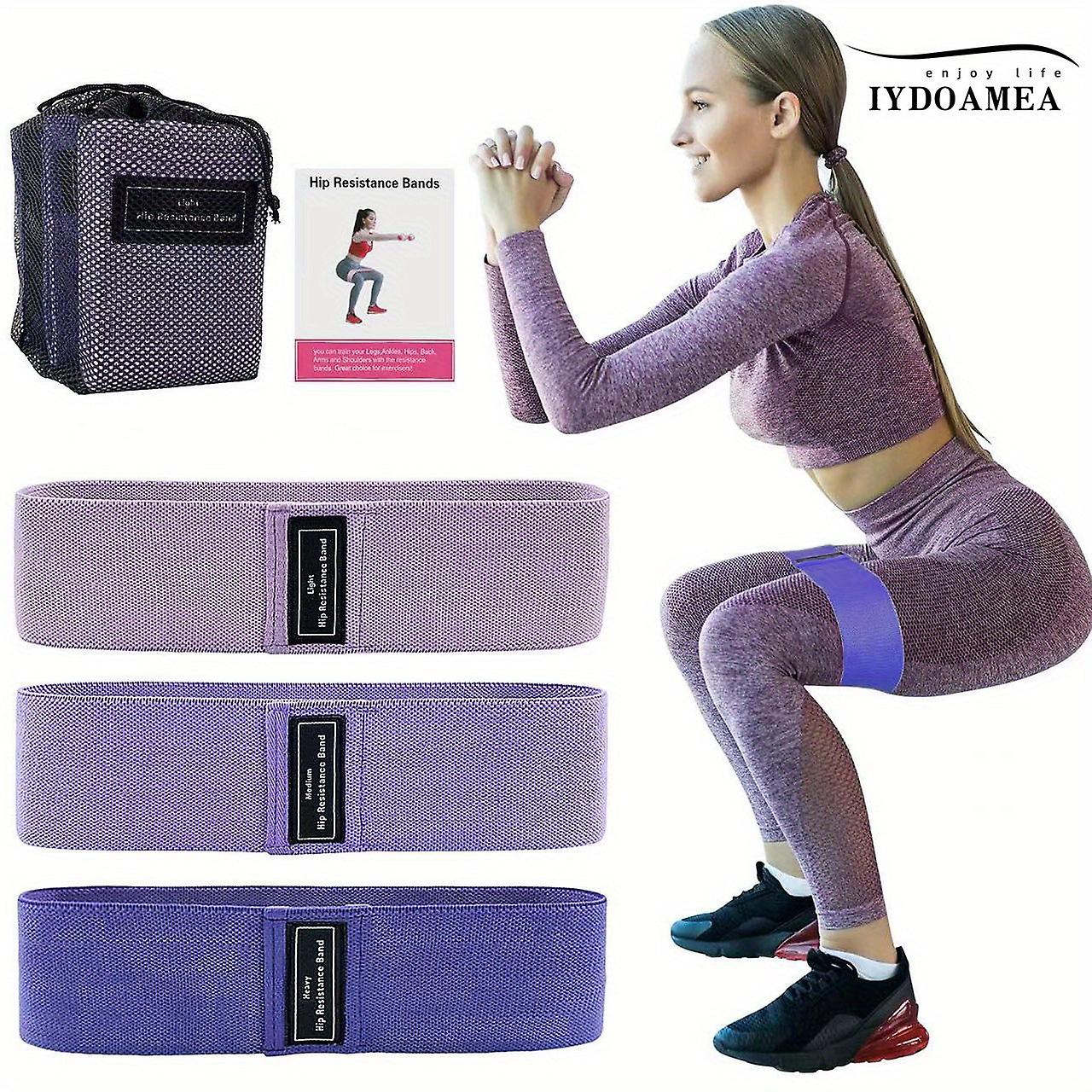 3Pc/set Workout Resistance Bands For Legs And Glutes Muscle Training, Home Yoga Pilates Accessories