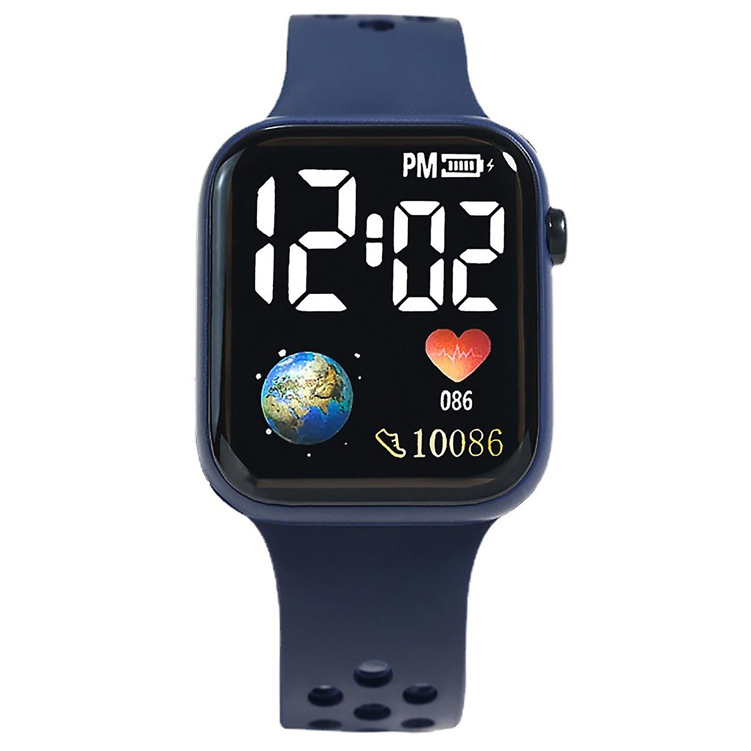 Children Electronic Watch Luminous Square Dial Life Waterproof Button Control Adjustable Decorative