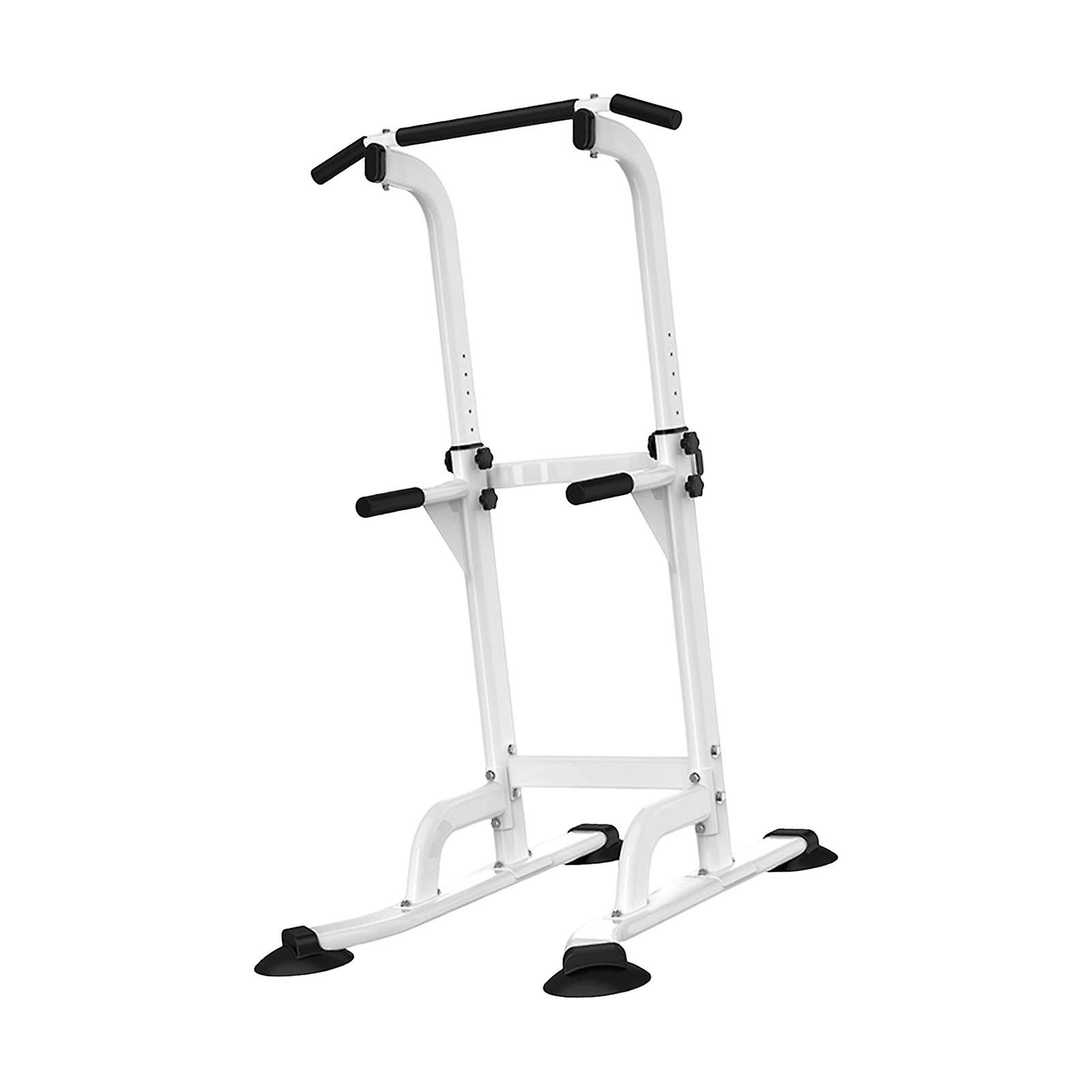 Dip Station Power Tower Stand Pull up Bar Height Adjustable Fitness Exercise Black