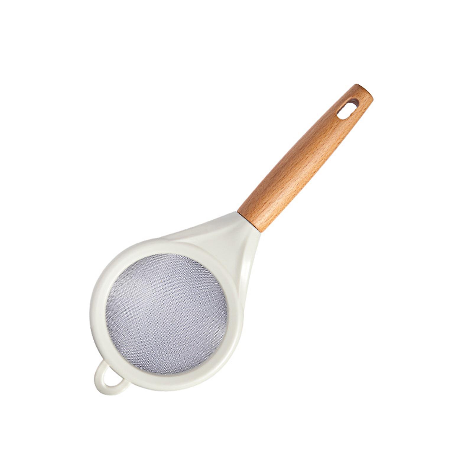 Small Fine Mesh Flours Sieve with Wooden Handle Household Cooking Sieve Tool for Kitchen Home