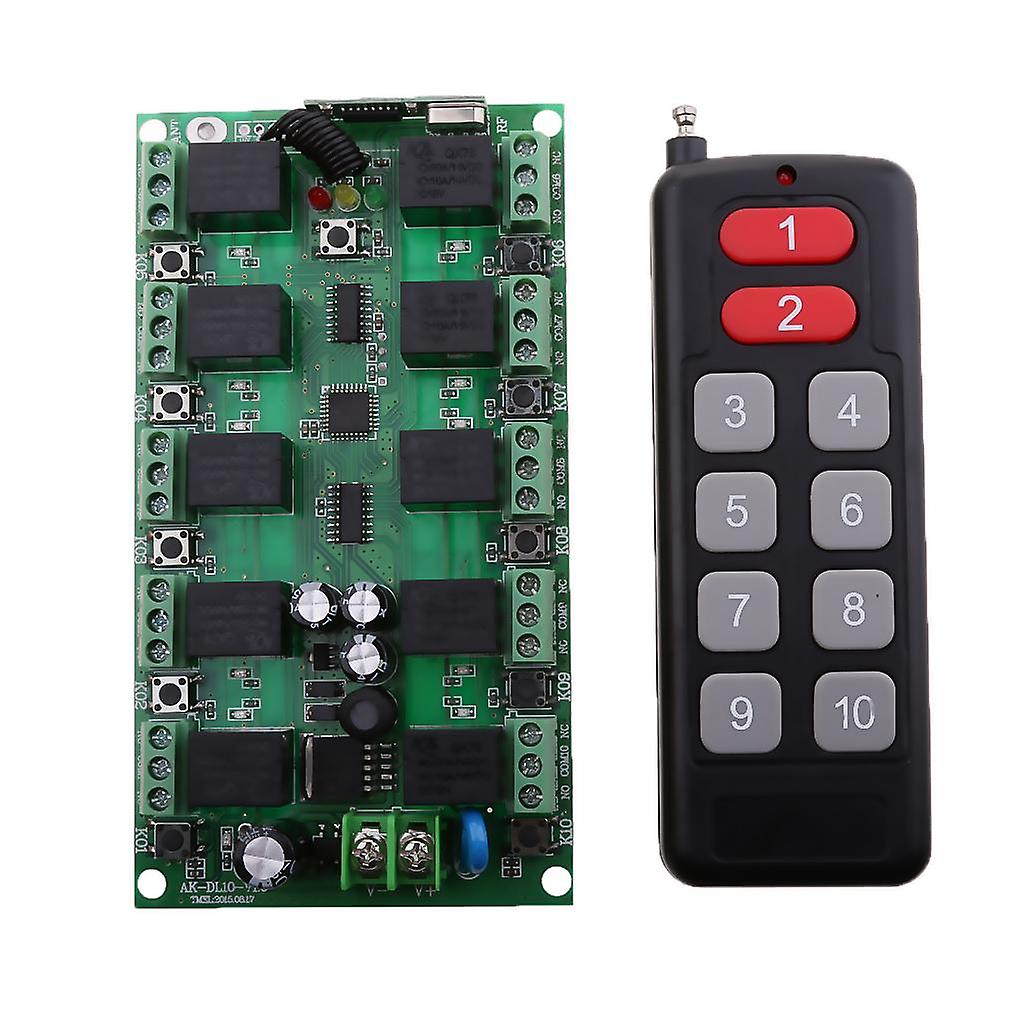 DC 12V 10 Channel Wireless Remote Control Switch Receiver Transmitter 1000m