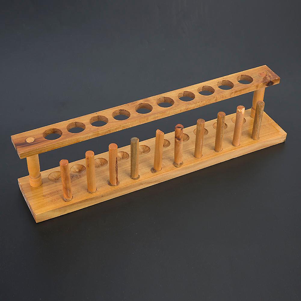 Durable and Sturdy Wooden Test Tube Rack 6/8/10/12 Holes Chemical Lab Tool (10 Holes)