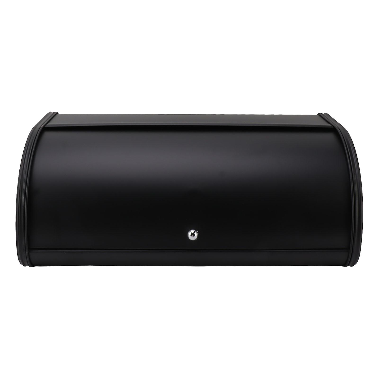 Frosted Black Kitchen Counter Bread Box, Keeps Bread Fresh, Iron Bread Bin, Storage Container for Cakes and Pastries
