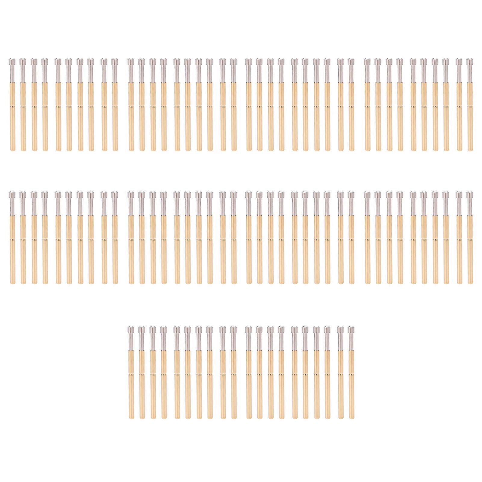 100pcs Spring Test Pogo Pin Concave Head Type Brass Material 2.02mm/0.1in Tube Diameter 33.35mm/1.3in PCB Testing Pins