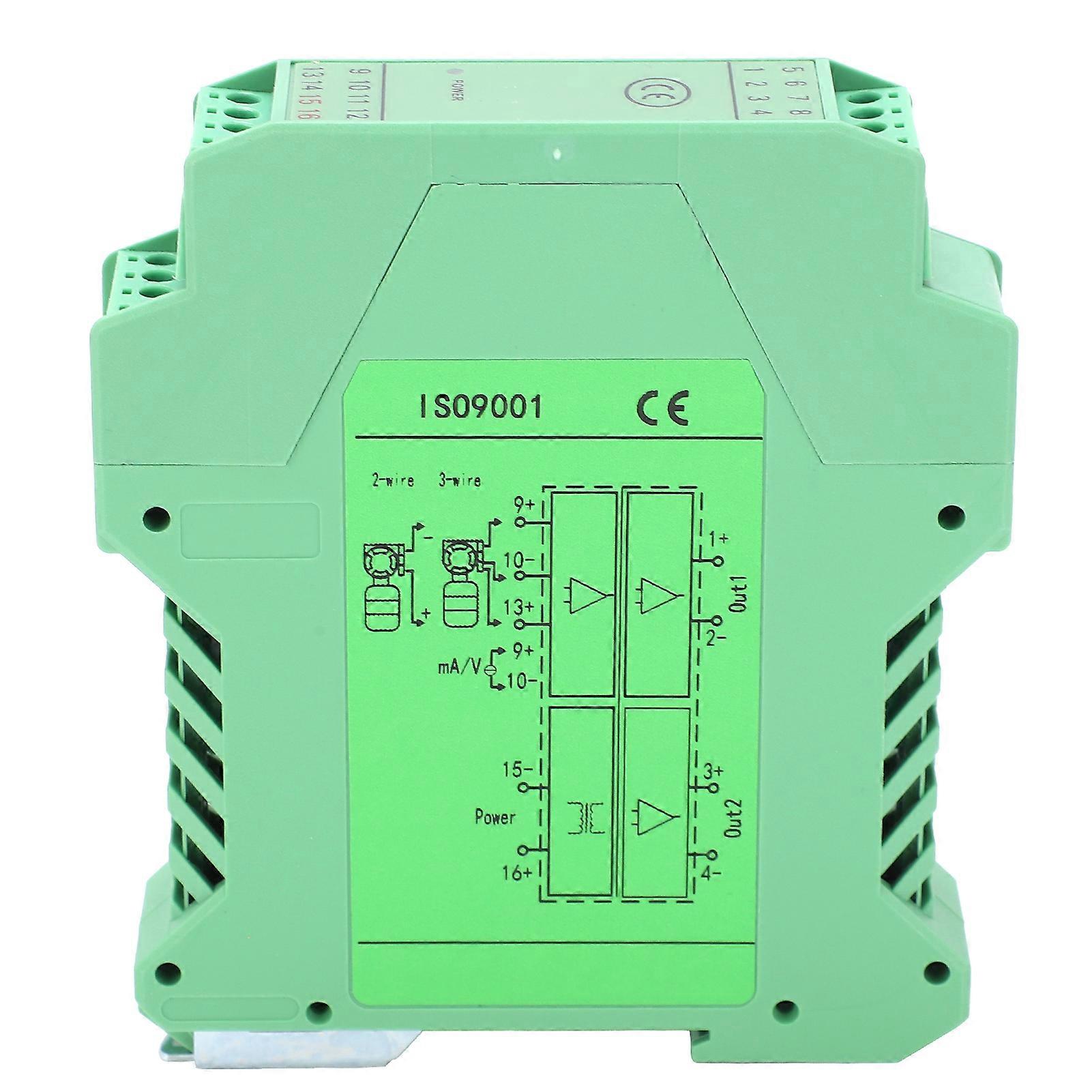 DC Signal Isolator Current and Voltage Transmitter, DIN Rail Mount, 1 Input, 2 Outputs, 0-10V to 4-20mA, GLG