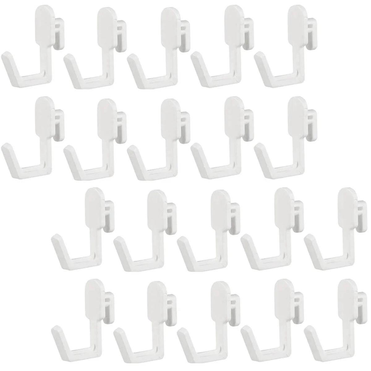 24pcs Hooks J Shape Hook Peg Board Tool Organizer Accessories, White