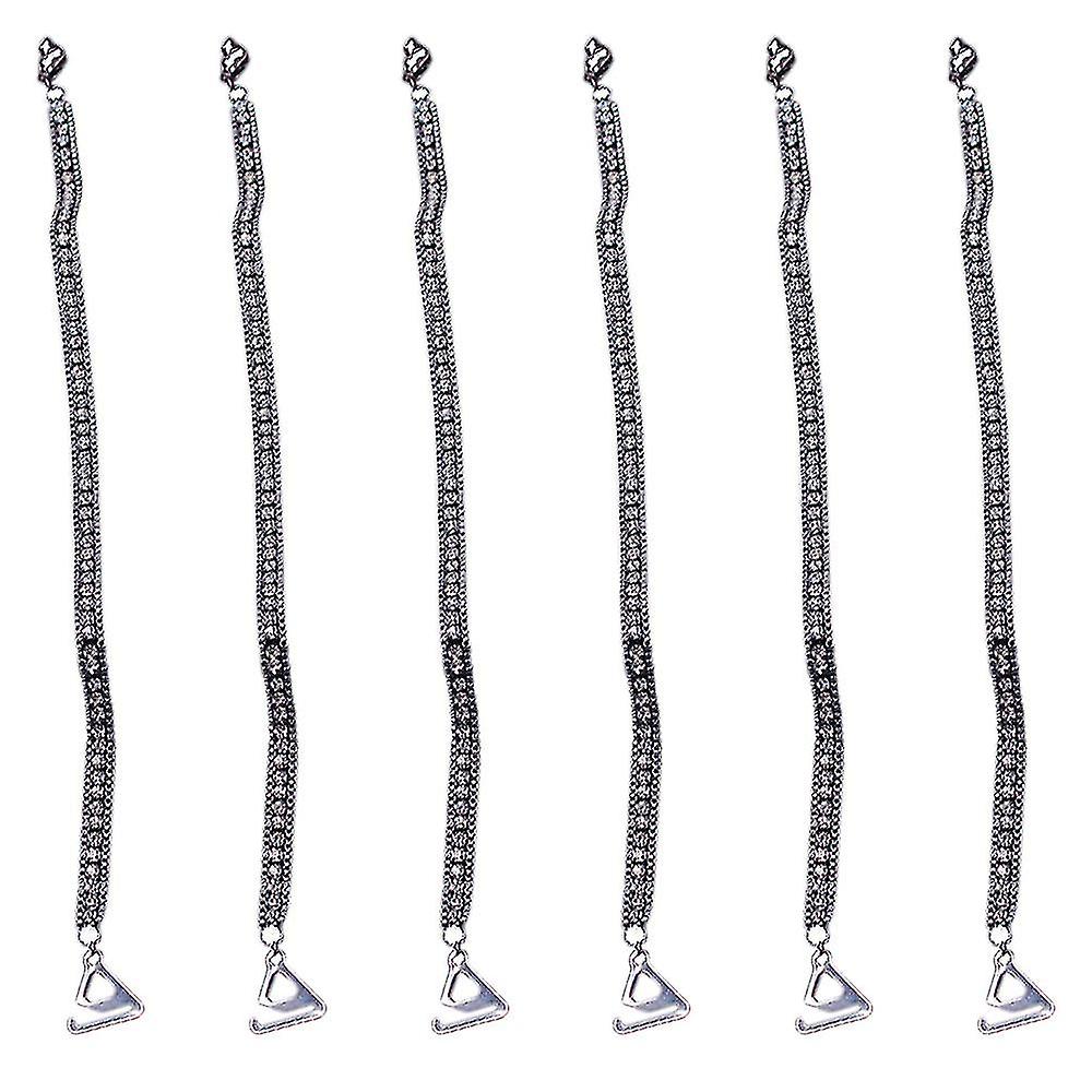 Women's Replacement Bra Strap Rhinestone Invisible Elastic Adjustable Removable Shoulder Straps Tops Dress Decoration Multi Color-e