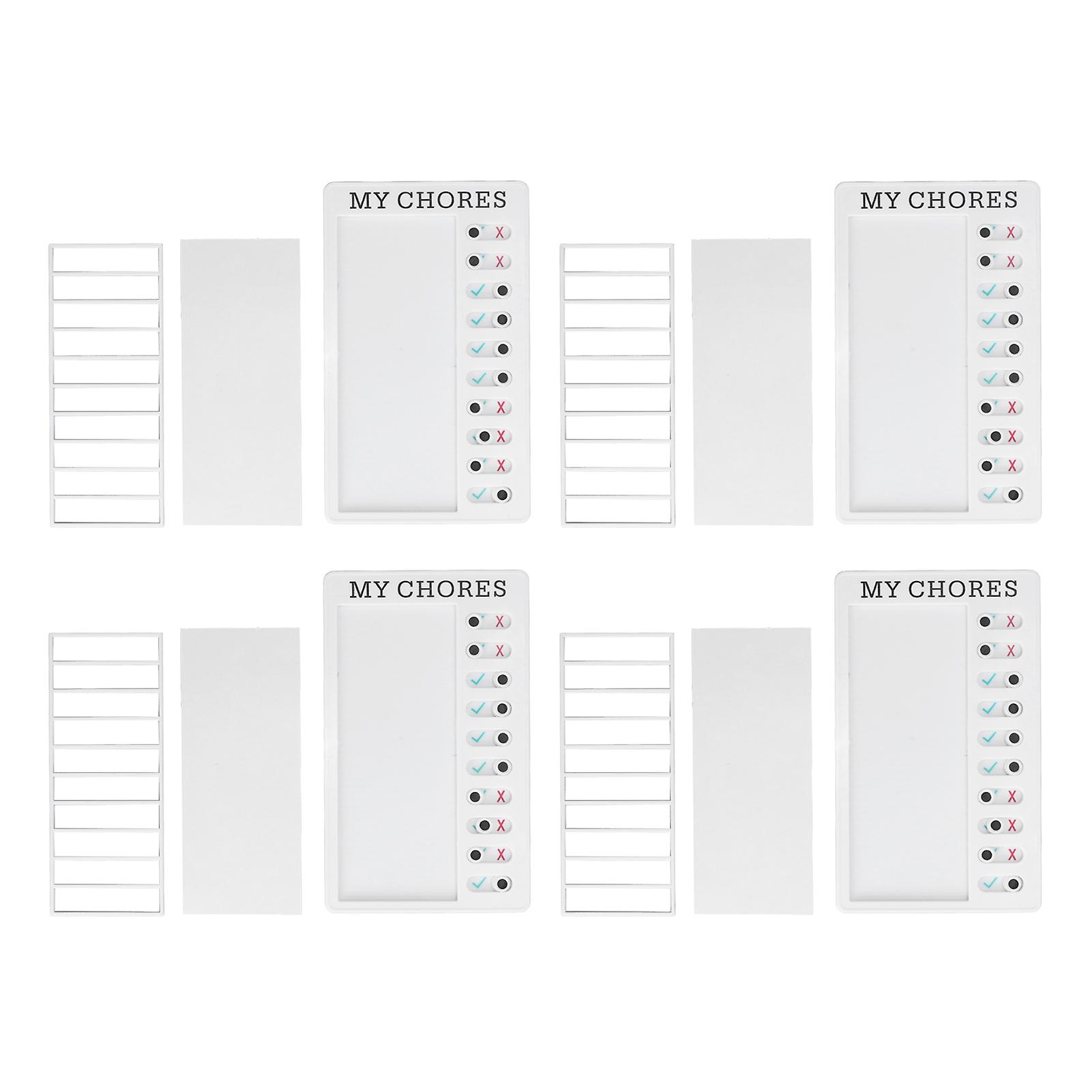 4pcs Checklist Board DIY Production Recyclable Portable Chore Checklist Detachable Chore Chart for DIY Message Travel Plan White Card