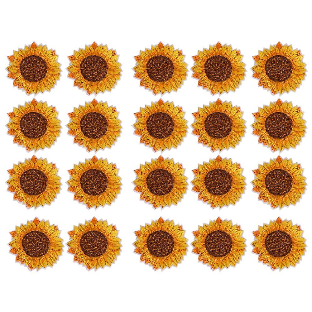 20pcs Sunflower Pattern Sew on Iron on Embroidered Patch DIY Clothes Backpack Applique