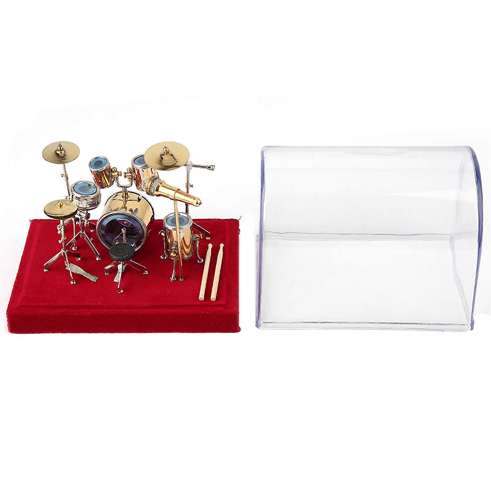 Miniature Musical Instrument Drum Set Display Model Mini Ornaments Home Decor (18cm)