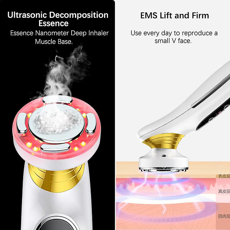 Mikroprądowy instrument kosmetyczny Lifting twarzy Przeciwzmarszczkowy ultradźwiękowy introducer Ems Red Color Light Skin Tightening Machine