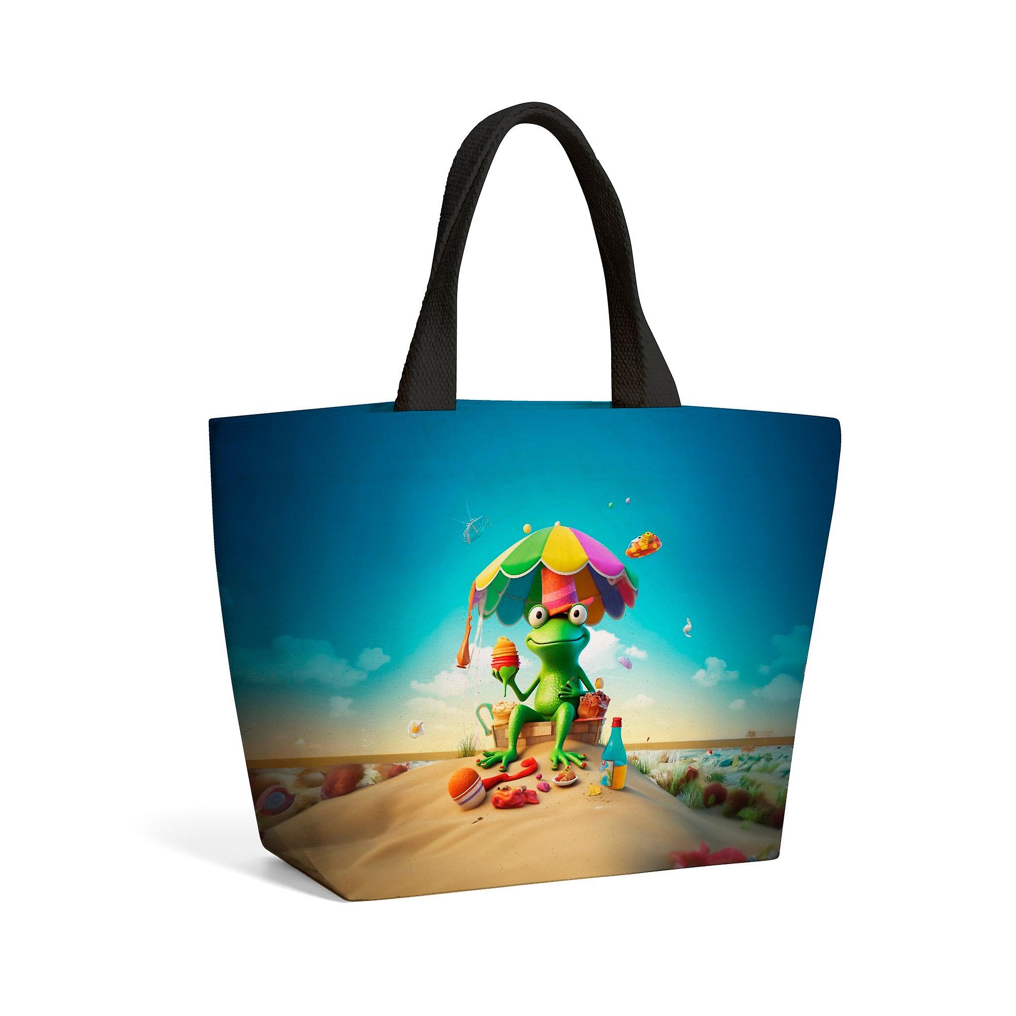 Frog On A Beach Holiday Beach Shopper Tote Bag