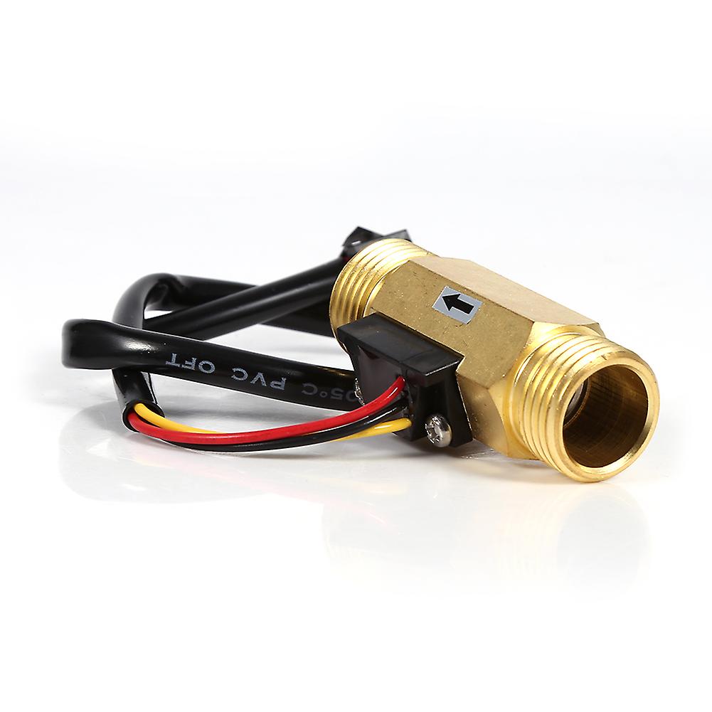1Pc Water Flow Sensor G1/2" Copper Hall Effect Liquid Water Flow Sensor Switch Flowmeter Meter 1-30L/min