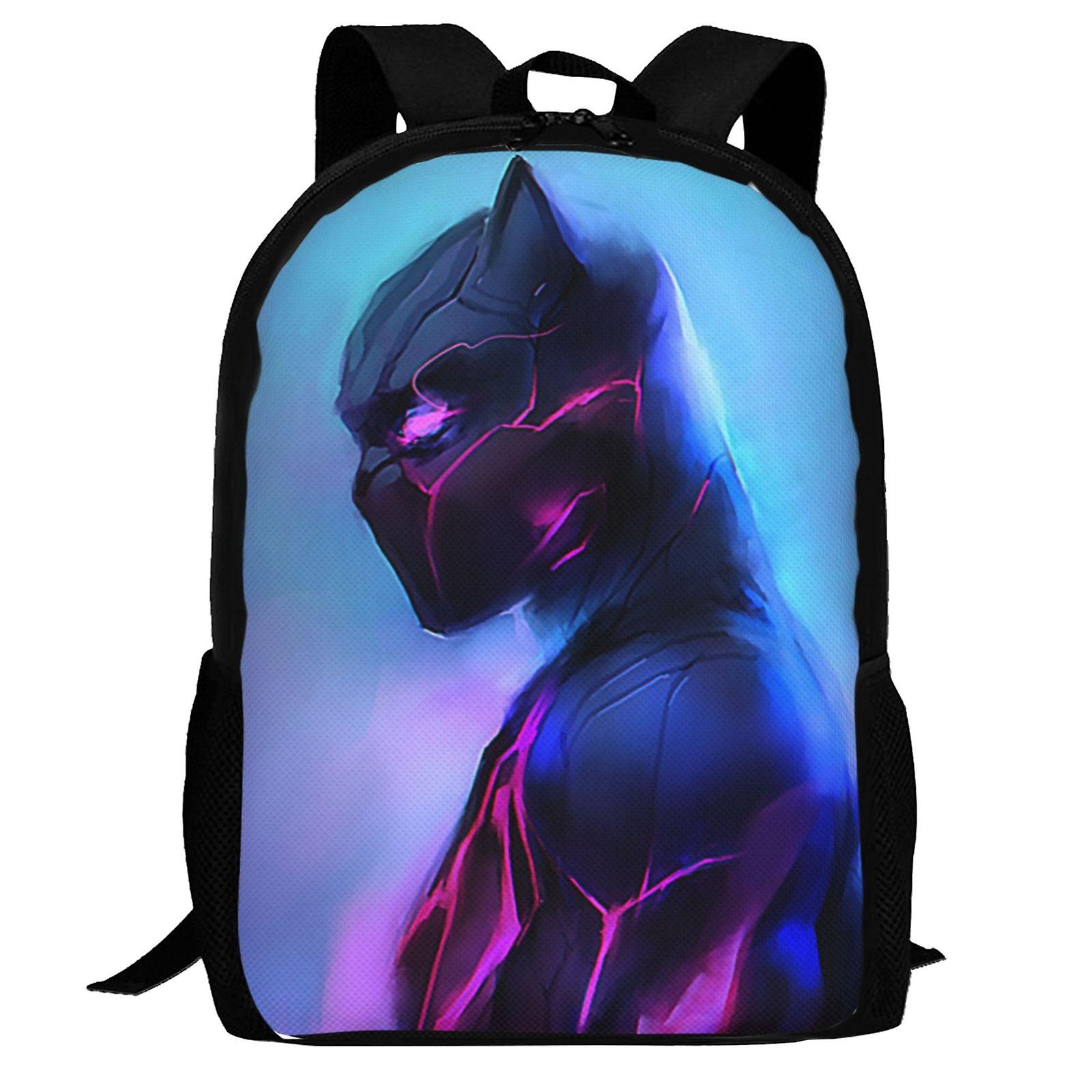 תרמיל פנתר שחור, תרמיל גב למחשב נייד הדפסה 3d קל משקל daypack מזדמן תיק ספר תרמיל נסיעות רב תכליתי