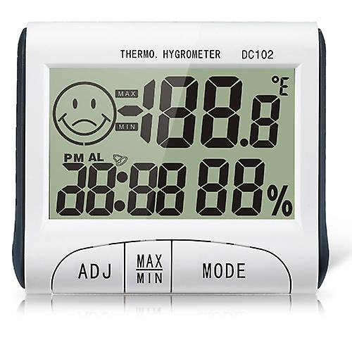 Indoor Thermometer Hygrometer, Room Thermometer and Hygrometer with Clock,Air Comfort Indicator