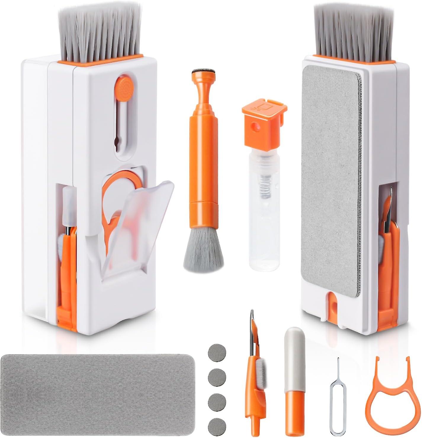 11 in 1 Laptop Cleaning Kit, Multi-function Cleaning Brush with Keycap Puller, Orange