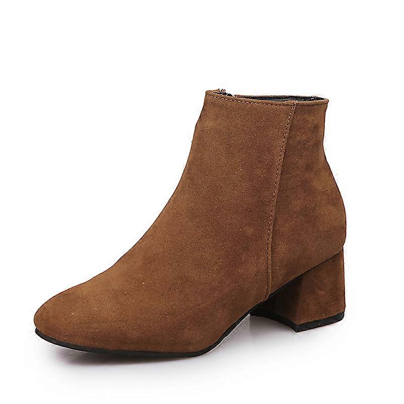 Bottes de cheville pour femmes Cuir verni Pu Mi-mollet Basse Talon Bas Bottines Retour Fermeture à glissière Bottes courtes